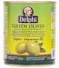 Оливки DELPHI с косточкой в рассоле Super Mammouth 91-100 820г